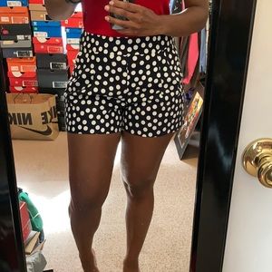 Polka dot shorts from J crew with size zip